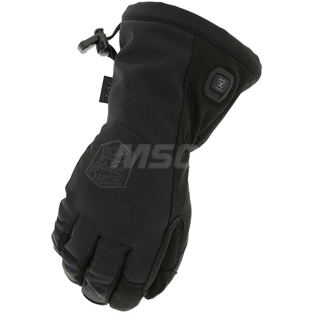 Cold Work Gloves: Size L, Tricot-Lined Black, Non-Slip Grip