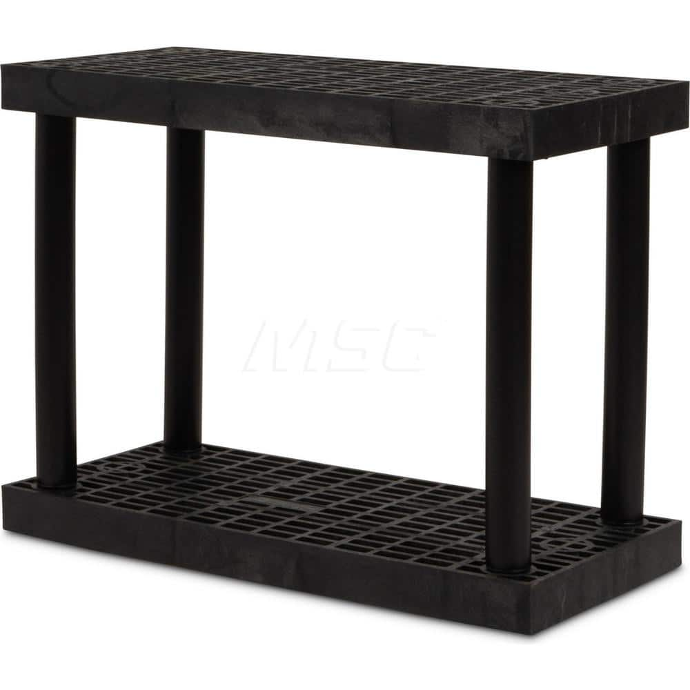 Plastic Shelving; Type: Fixed Shelving; Shelf Capacity (Lb.): 160; Width (Inch): 16; Height (Inch): 24.000000; Depth: 36; Number of Shelves: 1; Color: Black