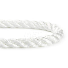 Rope; Rope Construction: 3 Strand Twisted; Material: Nylon; Work Load Limit: 60 lb; Color: White; Maximum Temperature (F) ( - 0 Decimals): 295; Breaking Strength: 1710; Application: General Purpose; Rope Strand Count: 3; Package Type: Reel; Additional Inf