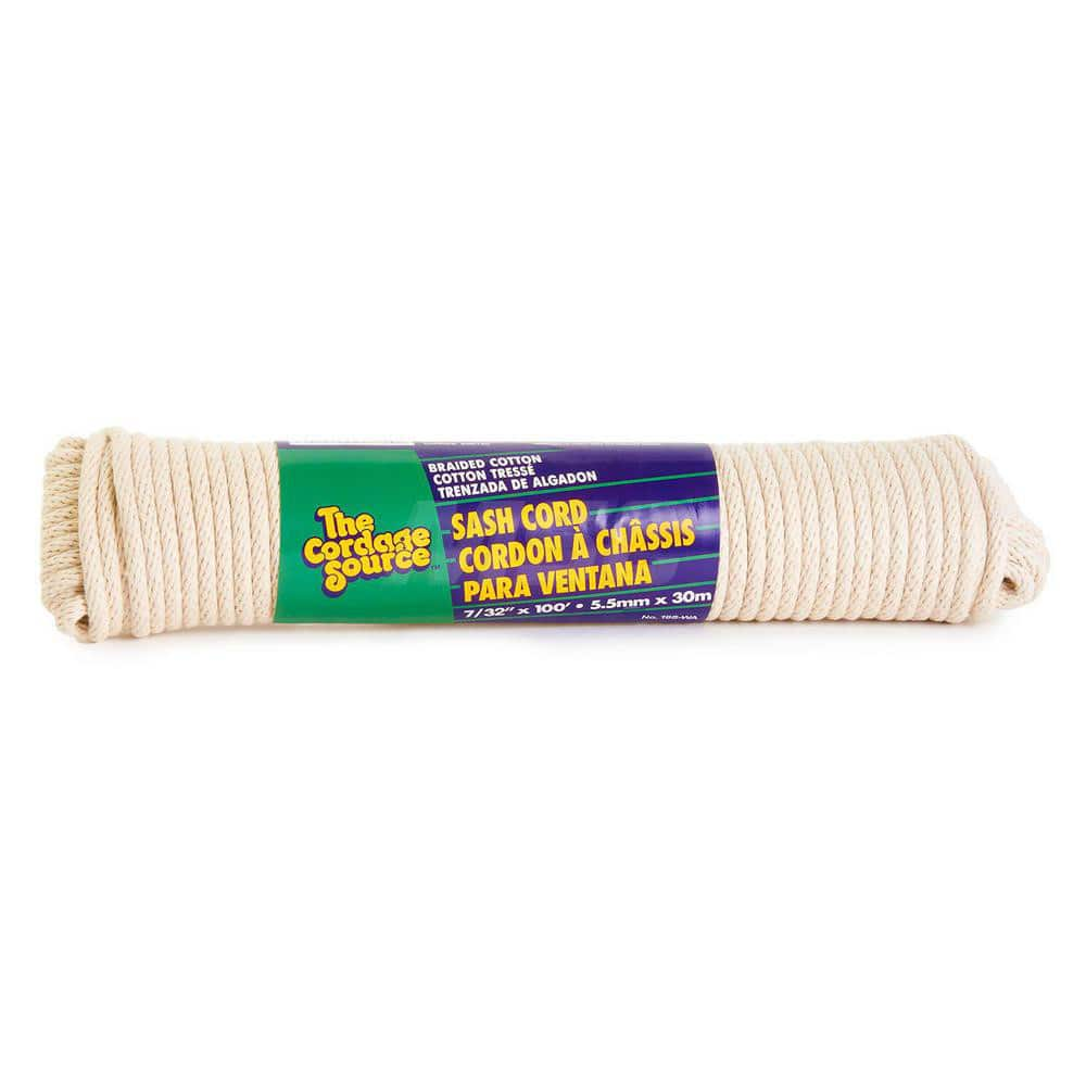 Rope; Rope Construction: 3 Strand Twisted; Material: Cotton; Work Load Limit: 10 lb; Color: White; Breaking Strength: 1475; Application: General Purpose; Cover Material: Cotton; Rope Strand Count: 3; Head/Holder Diameter (Fractional Inch): 3/8; Length Ft.