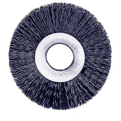 2″ Small Diameter Nylon Wheel Brush, .014″ Crimped Black Fill, 1/2″ Arbor Hole - All Tool & Supply