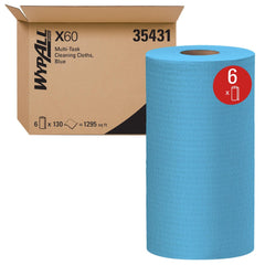 Shop Towel/Industrial Wipes: Dry & X60 Small Roll, 19.6 x 12.2″ Sheet, Blue