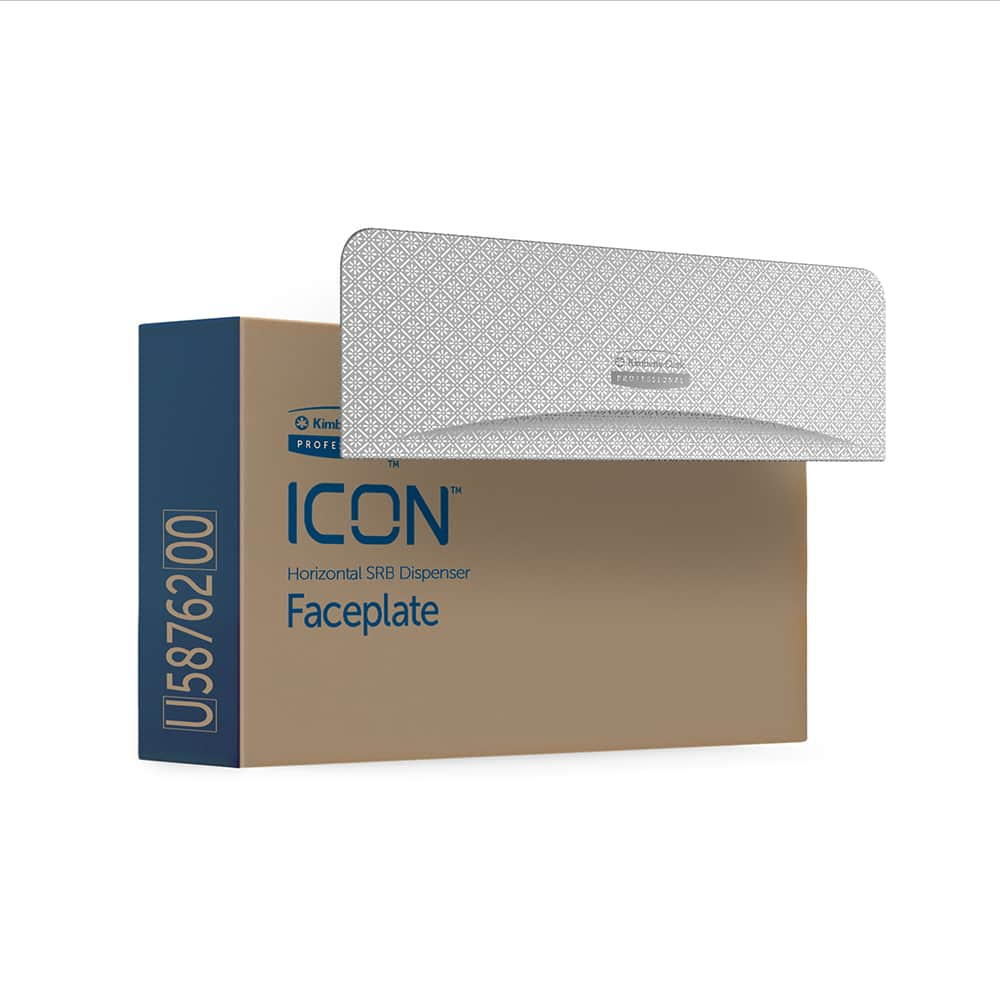 ICON Faceplate, Silver Mosaic Design, for Coreless Standard Roll Toilet Paper Dispenser 2 Roll Horizontal; 1 Faceplate per Case