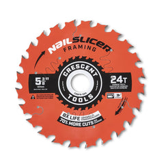 Wet & Dry Cut Saw Blade: 5-3/8″ Dia, 3/4″ Arbor Hole, 0.063″ Kerf Width, 24 Teeth Use on Framing