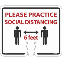 NMC - "Please Practice Social Distancing", 12-5/8" Wide x 10-3/8" High, Rigid Plastic Safety Sign - All Tool & Supply