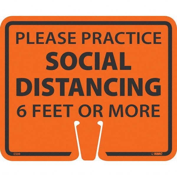 NMC - "Please Practice Social Distancing", 12-5/8" Wide x 10-3/8" High, Rigid Plastic Safety Sign - All Tool & Supply