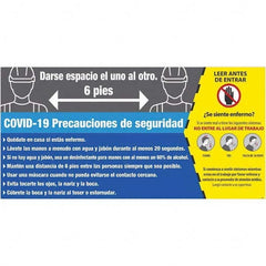 NMC - "COVID-19 Safety Precautions", 96" Wide x 48" High, Aluminum Composite Panel Safety Sign - All Tool & Supply