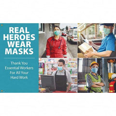 NMC - Banners Message Type: Safety Reinforcement & Motivational Legend: Real Heroes Wear Masks - All Tool & Supply