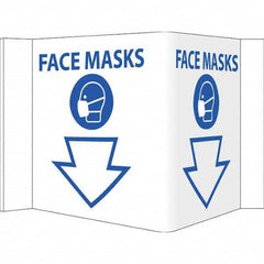 NMC - "Face Masks", 12" Wide x 6" High, Vinyl Safety Sign - All Tool & Supply