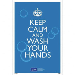 NMC - "COVID-19 - Keep Calm And Wash Your Hands", 12" Wide x 18" High, Paper Safety Sign - All Tool & Supply