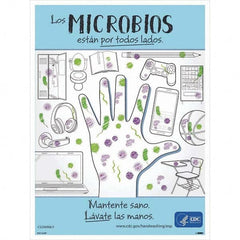 NMC - "COVID-19 - Los Microbios Est\xE1n Por Todos Lados", 18" Wide x 24" High, Paper Safety Sign - All Tool & Supply