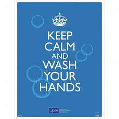 NMC - "COVID-19 - Keep Calm And Wash Your Hands", 18" Wide x 24" High, Paper Safety Sign - All Tool & Supply