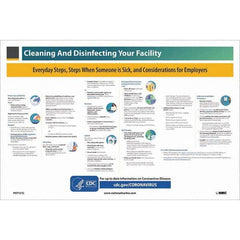 NMC - "COVID-19 - Cleaning and Disinfecting Your Facility", 18" Wide x 12" High, Vinyl Safety Sign - All Tool & Supply