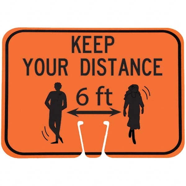 PRO-SAFE - "Notice - Keep Your Distance 6'", 12-1/2" Wide x 10-1/2" High, ABS Safety Sign - All Tool & Supply