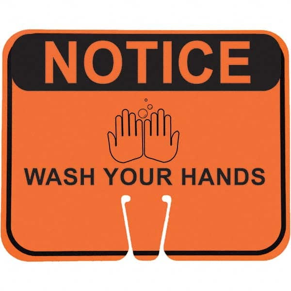 PRO-SAFE - "Notice Wash Your Hands", 12-1/2" Wide x 10-1/2" High, ABS Safety Sign - All Tool & Supply