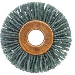 1-1/8″ Small Diameter Nylox Wheel Brush, .022/120SC Crimped Fill, 1/4″ Arbor Hole - All Tool & Supply