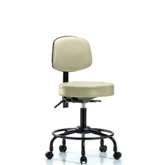 Lab Stool: Vinyl, 24″ Seat Width, 24″ Seat Depth Round Height