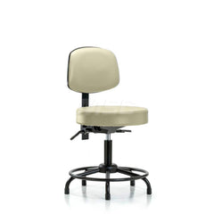 Lab Stool: Vinyl, 24″ Seat Width, 24″ Seat Depth Round Height