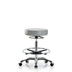 Lab Stool: Vinyl, 25″ Seat Width, 25″ Seat Depth Round Height