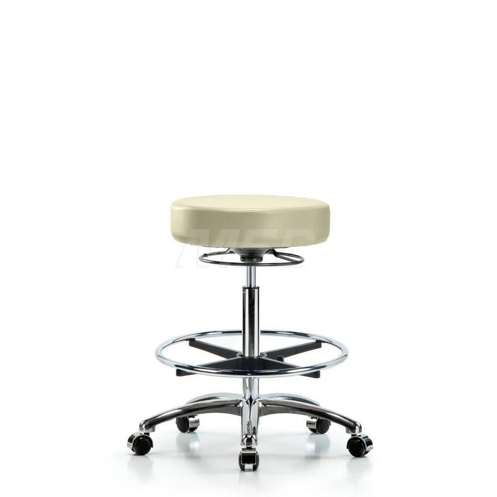 Lab Stool: Vinyl, 25″ Seat Width, 25″ Seat Depth Round Height