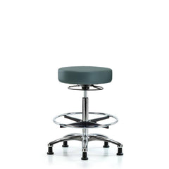 Lab Stool: Vinyl, 25″ Seat Width, 25″ Seat Depth Round Height