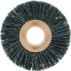 2″ Diameter - Small Diameter Wheel Brush - 0.055″/80 Grit - 1/2″ Arbor - All Tool & Supply