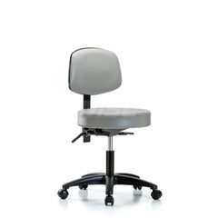 Lab Stool: Vinyl, 24″ Seat Width, 24″ Seat Depth Round Height