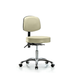 Lab Stool: Vinyl, 25″ Seat Width, 25″ Seat Depth Round Height