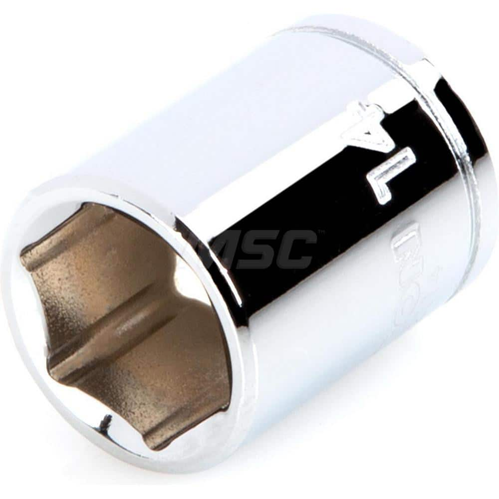 Hand Socket: 1/4″ Drive, 14 mm Socket, 6-Point Chrome-Plated & Polished