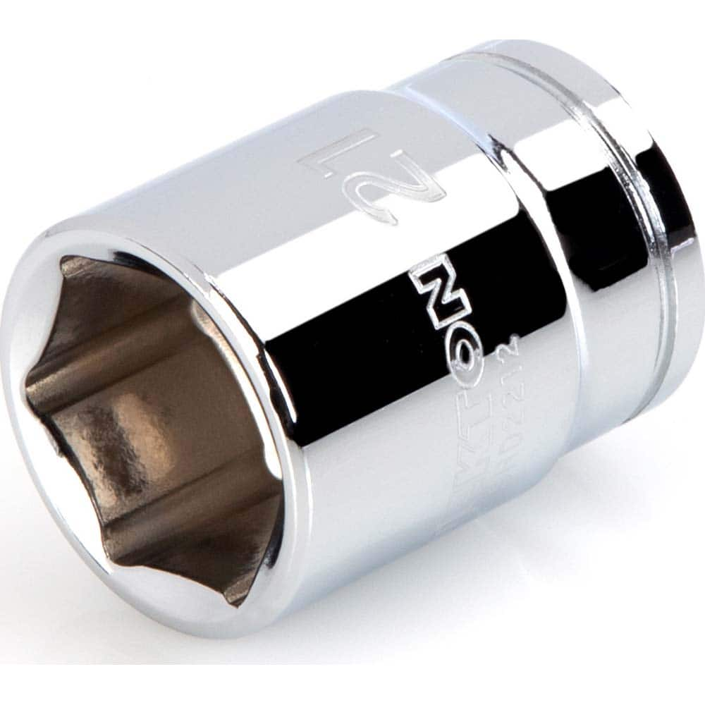 Hand Socket: 1/2″ Drive, 21 mm Socket, 6-Point Chrome-Plated & Polished