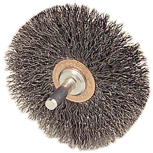 2-1/2″ Stem-Mounted Crimped Wire Wheel, .006″ Steel Fill, 1/4″ Stem - All Tool & Supply