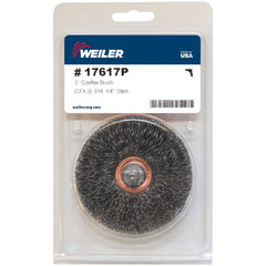 3″ Stem-Mounted Crimped Wire Wheel, .014″ Steel Fill, 1/4″ Stem, Retail Pack - All Tool & Supply