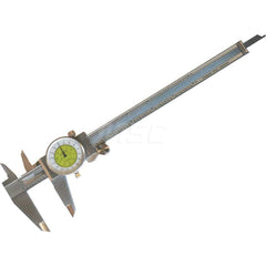 Dial Caliper: 12'' Range, 0.001'' Graduation, 0.1'' per Revolution 2.364'' Jaw Length, White Face, 0.005'' Accuracy