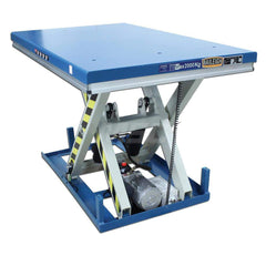 Lifting Tables; Type: Hydraulic Lift Table; Lift Style: Scissor; Control Type: Hand; Pendant Lift; Voltage: 220; Style: Hydraulic; Load Capacity (Lb. - 3 Decimals): 4400.000; Platform Length (Fractional Inch): 63; Minimum Height (Inch): 9; Platform Width