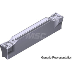 Grooving Insert: GCM5008ML AC5025S, Solid Carbide Absotech Finish, Neutral, 5 mm Cutting Width, 25 mm Max Depth, Series GND