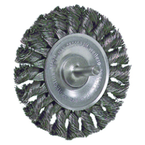 4" - Diameter Stem-Mounted Knot Wire Wheel; .020" - Diameter Steel Fill; 1/4" Stem - All Tool & Supply