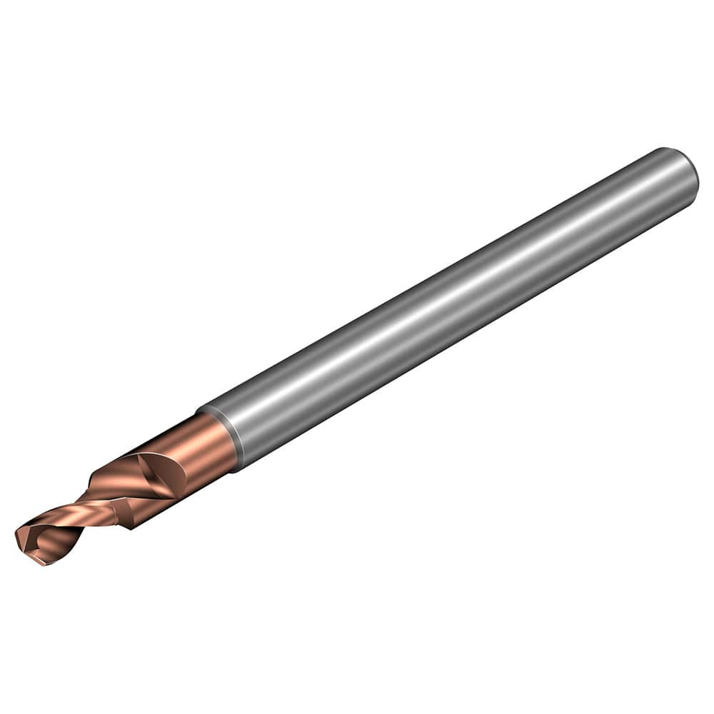 Micro Drill Bit: 0.0768″ Dia, 140 °, Solid Carbide TiALN Lite Finish, 1.9685″ OAL, RH Cut, Spiral Flute, Straight-Cylindrical Shank, Series CoroDrill 862