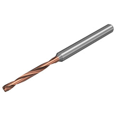 Micro Drill Bit: 0.0335″ Dia, 140 °, Solid Carbide TiALN Lite Finish, 1.5748″ OAL, RH Cut, Spiral Flute, Straight-Cylindrical Shank, Series CoroDrill 862