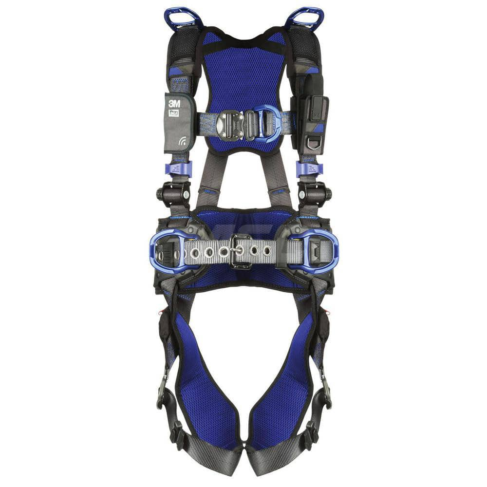 Fall Protection Harnesses: 420 Lb, Vest Style, Size Medium, For Climbing Positioning Retrieval & Rescue, Back Front Hips & Shoulder Quick-Connect Leg Strap, Quick-Connect Chest Strap