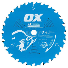 Wet & Dry Cut Saw Blade: 7-1/4″ Dia, 5/8″ Arbor Hole, 1/32″ Kerf Width, 24 Teeth Use on Wood, Standard Arbor