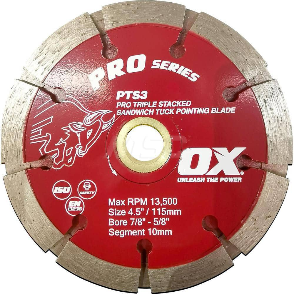 Wet & Dry Cut Saw Blade: 5″ Dia, 5/8 & 7/8″ Arbor Hole Use on Tuck Pointing, Standard Arbor