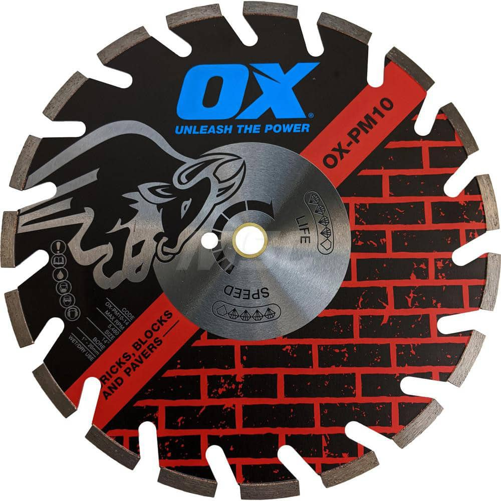 Wet & Dry Cut Saw Blade: 14″ Dia, 1″ Arbor Hole Use on Masonry, Standard Arbor