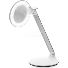 Task Light: LED, 14.1732″ Reach, Ball Joint Arm, Free Standing, White 5V, 5 Watts, 2.25x Magnification