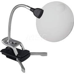 Task Light: LED, 10.0393″ Reach, Gooseneck Arm, Free Standing, Black 1.75x Magnification