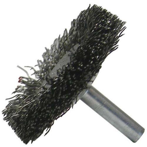 1-1/2″ Stem-Mounted Concave Crimped Wire Wheel, .008″ Steel Fill, 1/4″ Stem - All Tool & Supply