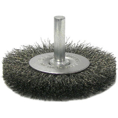 2-1/2″ Stem-Mounted Crimped Wire Radial Wheel, .020″ Steel Fill, 1/4″ Stem - All Tool & Supply