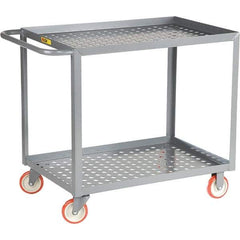 Little Giant - 1,200 Lb Capacity, 24" Wide x 36" Long x 35" High Service Cart - 2 Shelf, Steel, Polyurethane Casters - All Tool & Supply