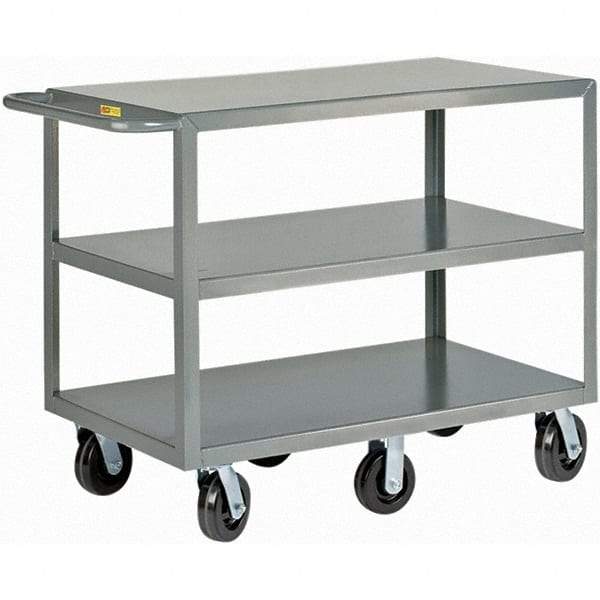 Little Giant - 3,600 Lb Capacity, 24" Wide x 48" Long x 36" High Cart - 3 Shelf, Steel, Phenolic Casters - All Tool & Supply