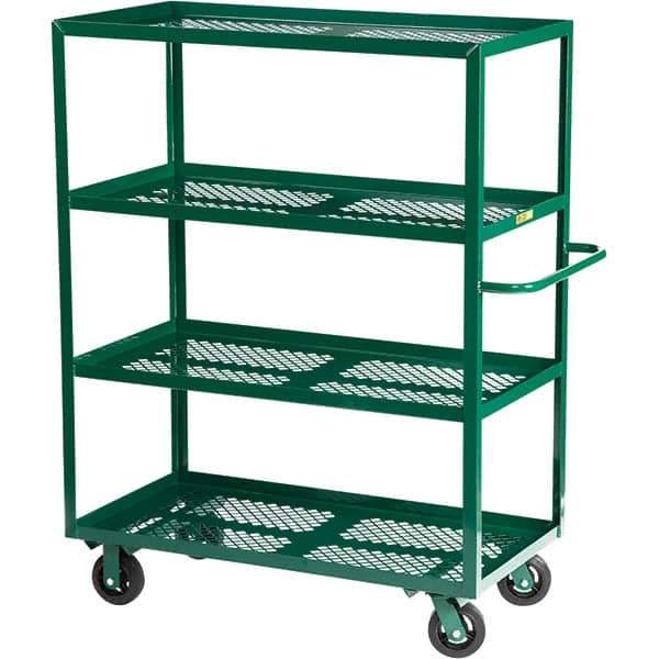 Little Giant - 1,600 Lb Capacity Steel Platform Truck - Steel Deck, 30" OAW, 60" Platform Length, Mold On Rubber Casters - All Tool & Supply