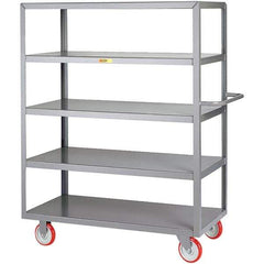 Little Giant - 1,200 Lb Capacity, 24" Wide x 48" Long x 61-1/2" High Service Cart - 5 Shelf, Steel, Polyurethane Casters - All Tool & Supply